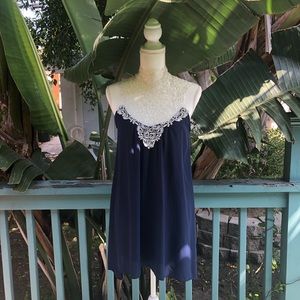 Crochet Mock Neckline Dress.